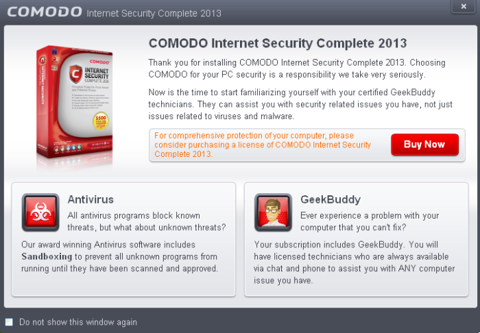 comodo internet security complete 2013